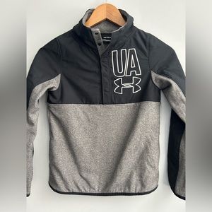 UNDER ARMOUR youth size medium fleece 1/4 zip 
(Button) jacket